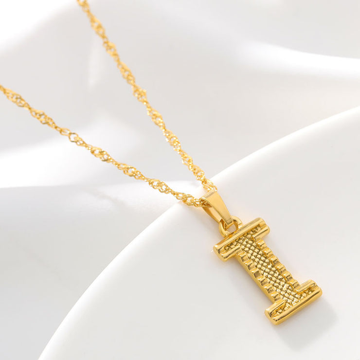 Gold Initial Letter Alphabet Name Necklaces