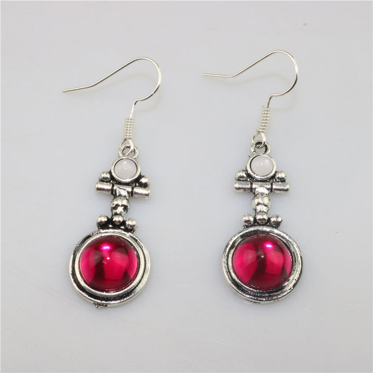 Red Moonstone Drop Earrings Jewelry Statement Jewelry Retro Trendy