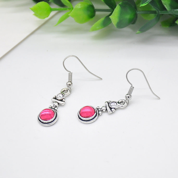 Red Moonstone Drop Earrings Jewelry Statement Jewelry Retro Trendy