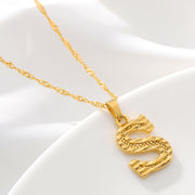 Gold Initial Letter Alphabet Name Necklaces