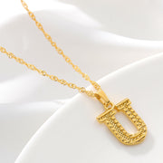 Gold Initial Letter Alphabet Name Necklaces