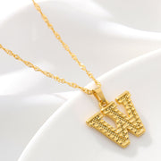 Gold Initial Letter Alphabet Name Necklaces