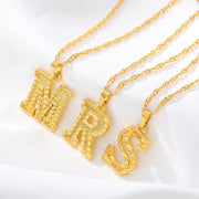 Gold Initial Letter Alphabet Name Necklaces