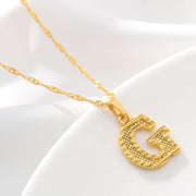 Gold Initial Letter Alphabet Name Necklaces