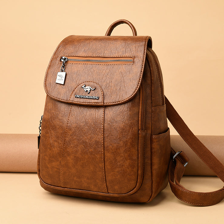 Anti-theft soft leather wild travel bag