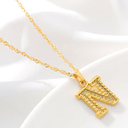 Gold Initial Letter Alphabet Name Necklaces