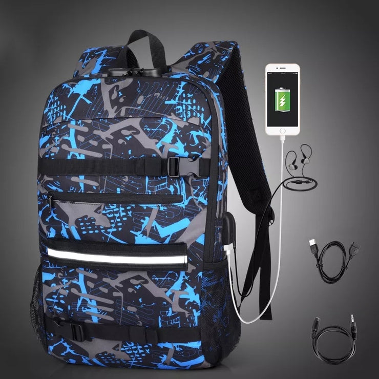 Anti-theft Combination Lock USB Charging Shoulder Bag