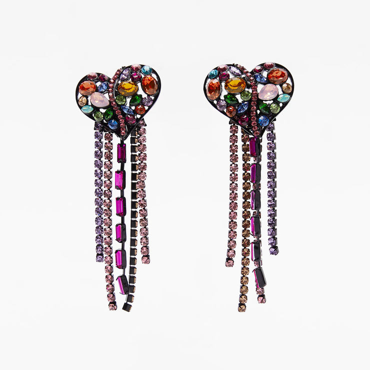 Women's Statement Exaggerated Long Rhinestone Earrings