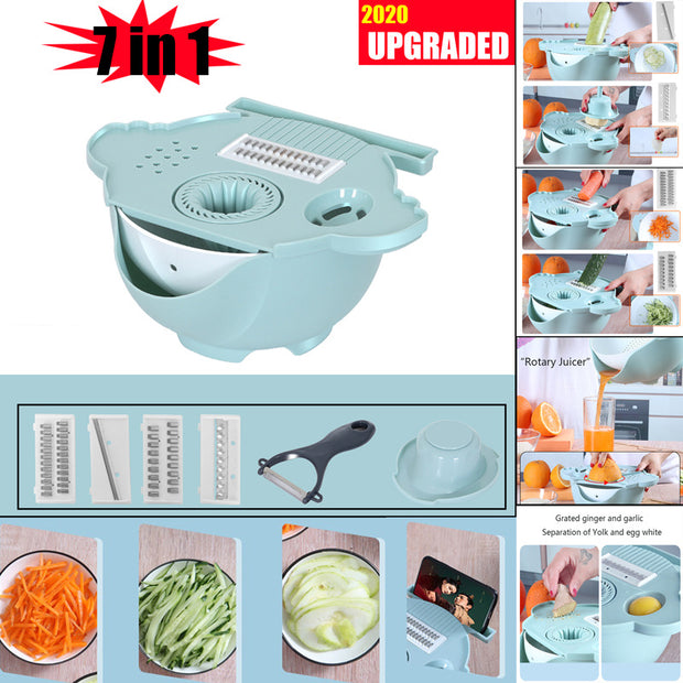 Multifunctional vegetable cutter drain basket