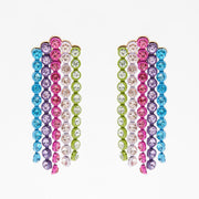 Women's Statement Exaggerated Long Rhinestone Earrings