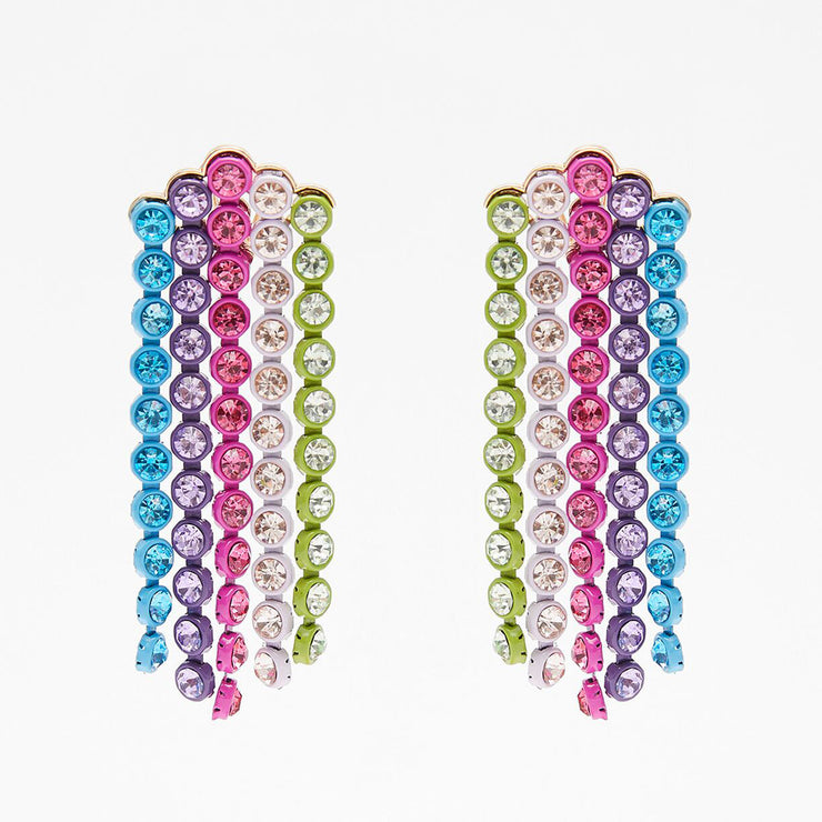 Women's Statement Exaggerated Long Rhinestone Earrings