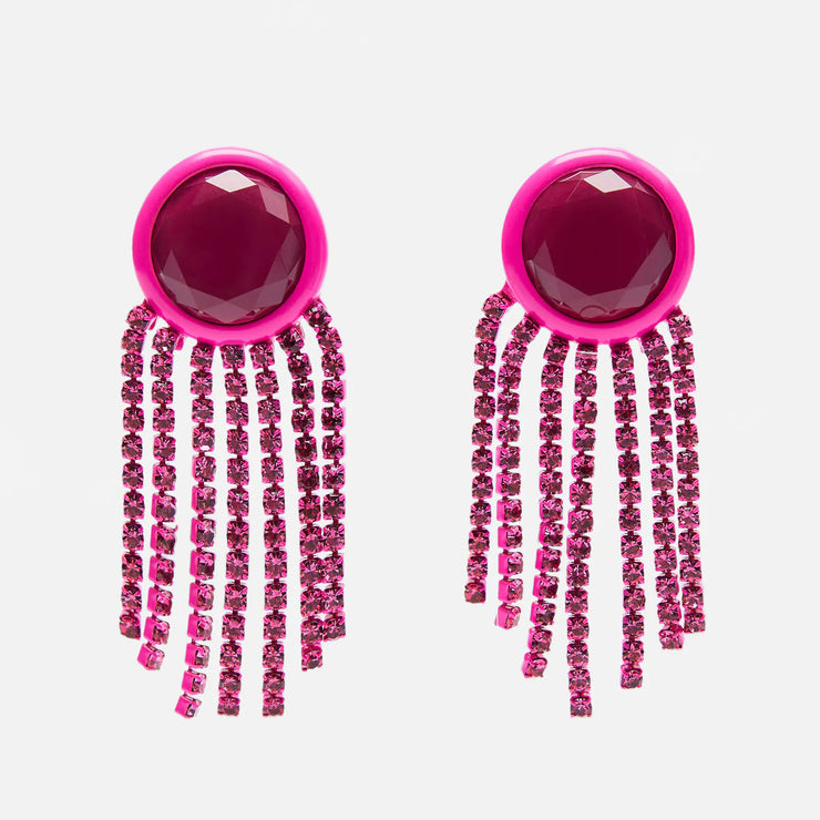 Women's Statement Exaggerated Long Rhinestone Earrings