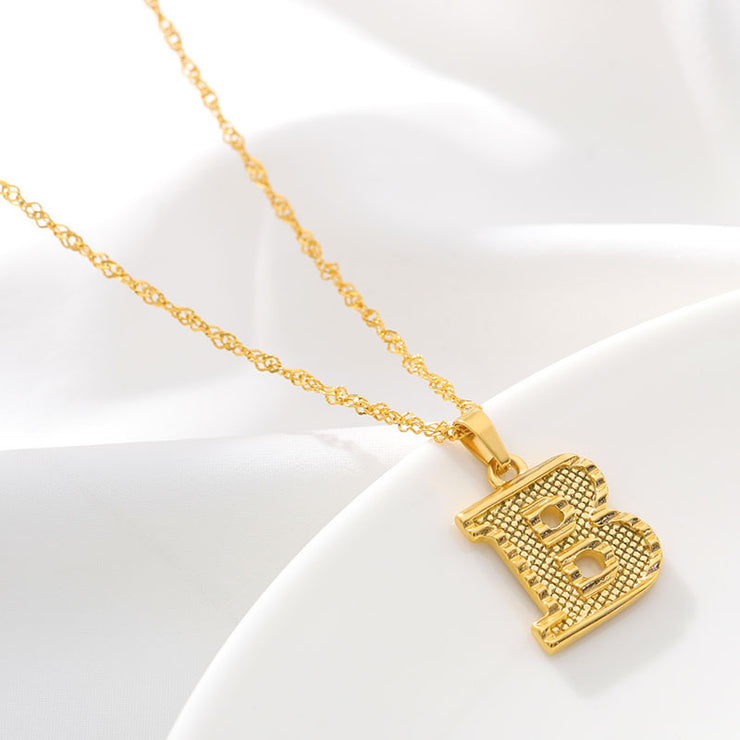 Gold Initial Letter Alphabet Name Necklaces