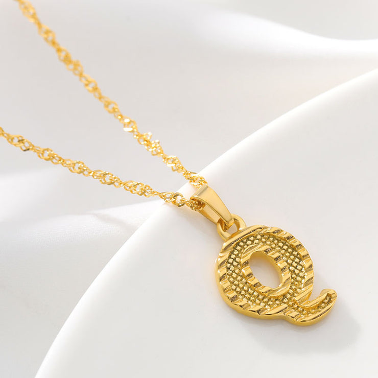 Gold Initial Letter Alphabet Name Necklaces