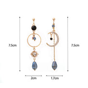 Women's Statement Waterdrop Moon Fringe Earrings