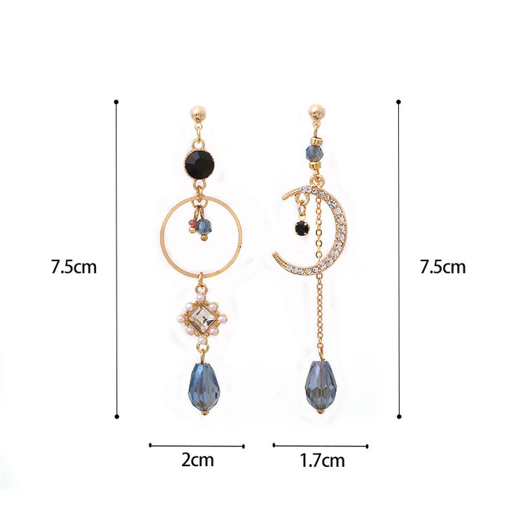 Women's Statement Waterdrop Moon Fringe Earrings