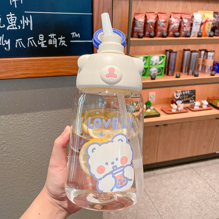 Summer Super Cute Water Cup Straw Cup Student Water Bottle Portable