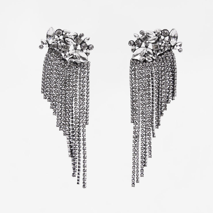 Women's Statement Exaggerated Long Rhinestone Earrings