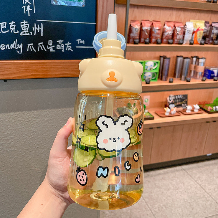 Summer Super Cute Water Cup Straw Cup Student Water Bottle Portable