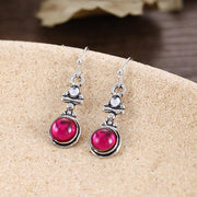 Red Moonstone Drop Earrings Jewelry Statement Jewelry Retro Trendy