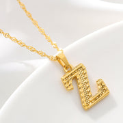 Gold Initial Letter Alphabet Name Necklaces