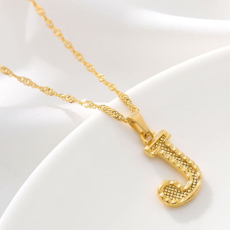 Gold Initial Letter Alphabet Name Necklaces