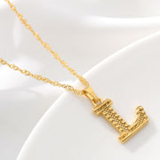 Gold Initial Letter Alphabet Name Necklaces