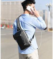 Men's Rechargeable Messenger Shoulder Bag Anti-theft Business Casual Anti-splashing