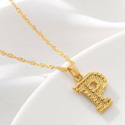 Gold Initial Letter Alphabet Name Necklaces